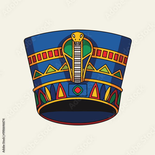 Ancient Egyptian royal headpiece with snake