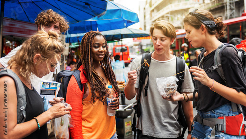 Photography Friends exploring vibrant street market