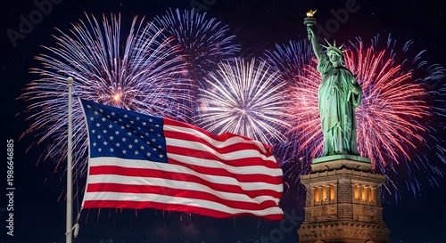 4th of july usa independence day statue of liberty fireworks celebration