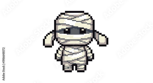 Pixel Art Mummy Character Design.