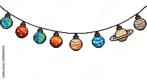 Whimsical Planet String Lights Decoration.