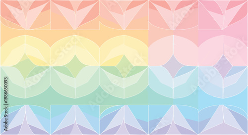 Geometric pattern with pastel colors and shapes