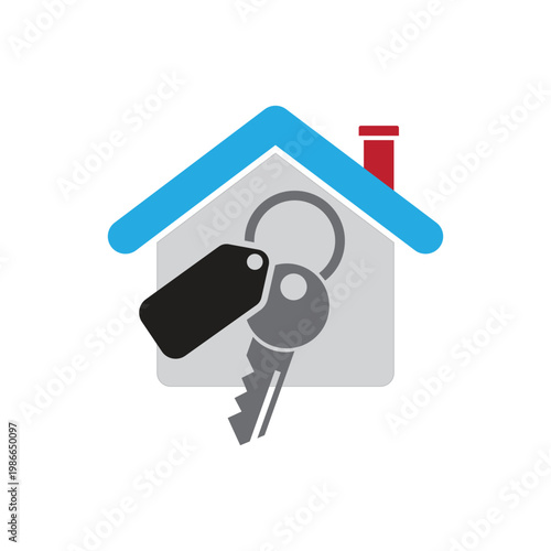 House Key Property Ownership Icon Design