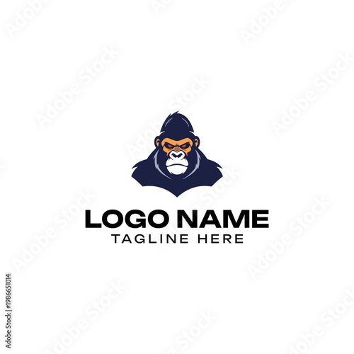 Powerful Angry Gorilla Mascot Logo Design Vector Illustration