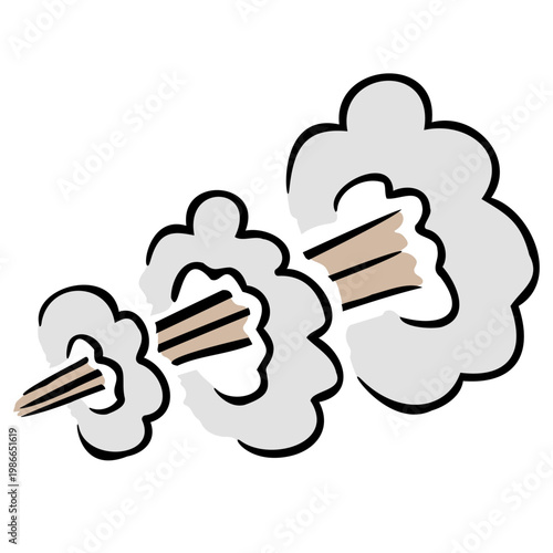 A loud, explosive fart illustrated as dramatic comic clouds bursting with speed and force. Hilarious toilet humor for anyone who appreciates crude, goofy fun on a shirt, mug or sticker.