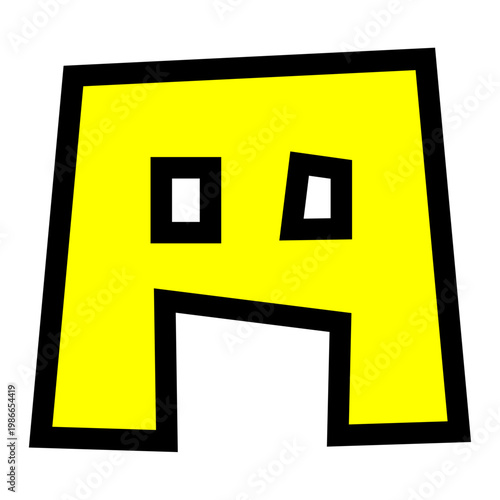 「円」の文字パーツ素材。黒太フチと黄色文字のポップなロゴ。価格表示・セール・100円ショップ広告用。