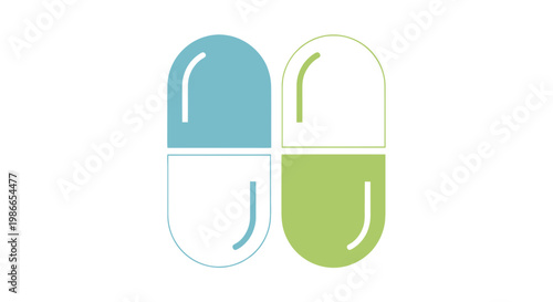 Pill, capsule, medicine, healthcare icons, vector graphics
