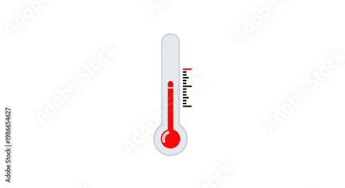 Thermometer icon, temperature gauge, heat level indicator, vector thermometer