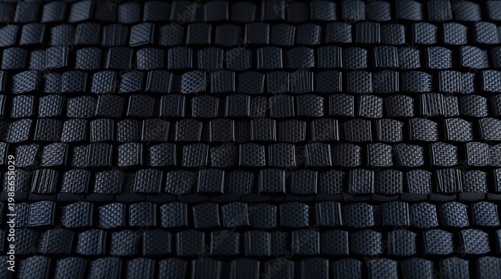 Obraz premium Industrial black carbon fiber texture with woven pattern