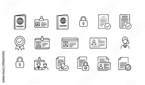 Extreme sports icons - thrill activities collection with rock climbing mountain biking line art collection activities adventure paragliding wakeboarding kayaking skateboarding snowboarding