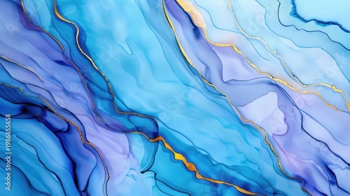 Abstract watercolor and gold leaf abstract painting