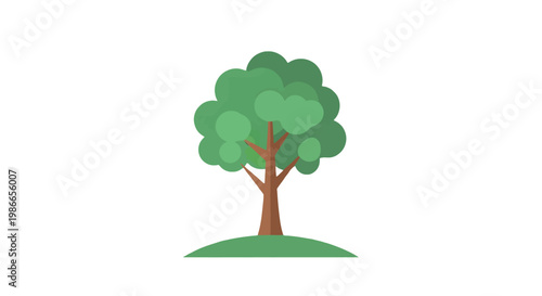 Tree icon, green tree symbol, tree illustration, nature icon