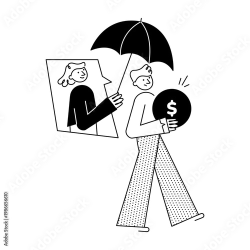 A doodle style illustration showing insurance
