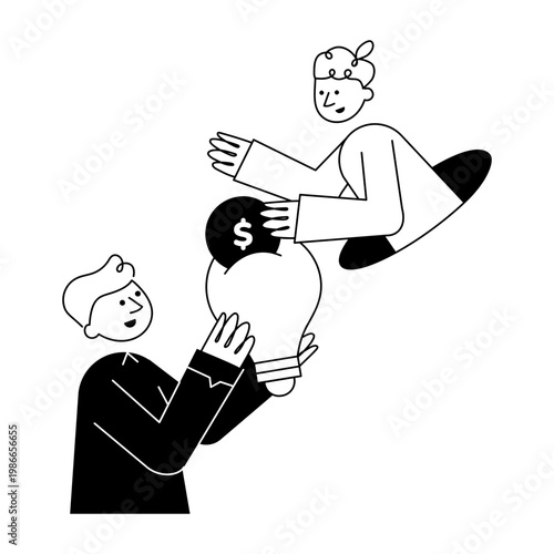 A drawing style illustration depicting sponsor business
