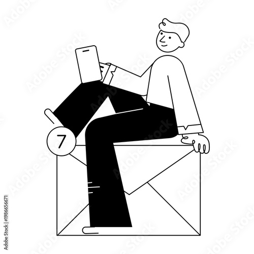 A doodle style illustration showing business mails
