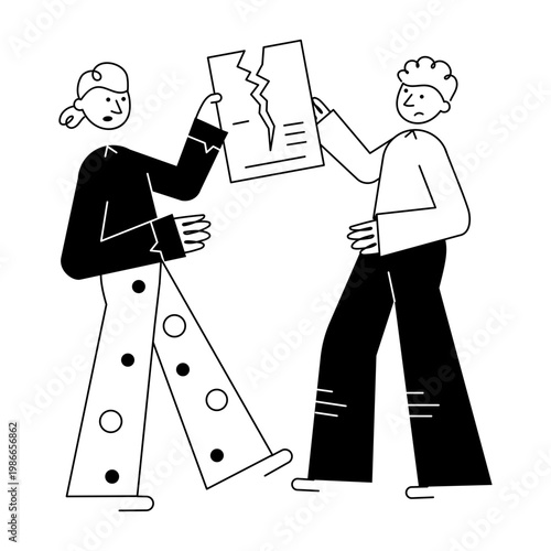 A sketchy style illustration representing dispute
