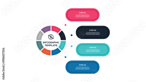 Next Level Infographics infographic with 4 steps, options, parts or processes. Template for web 