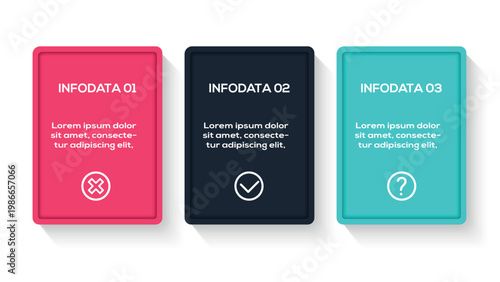 Next Level Infographics infographic with 3 steps, options, parts or processes. Template for web 