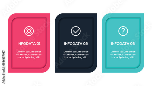 Next Level Infographics infographic with 3 steps, options, parts or processes. Template for web 