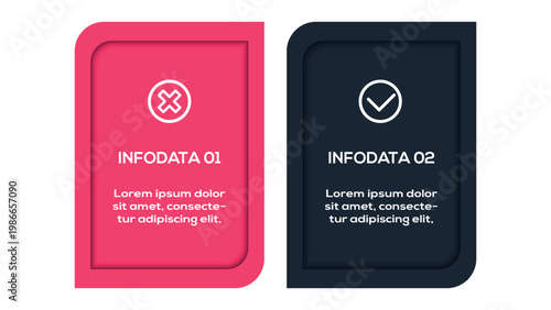 Next Level Infographics infographic with 2 steps, options, parts or processes. Template for web 