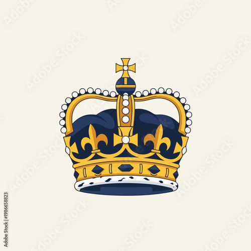 Royal crown with gold and blue details