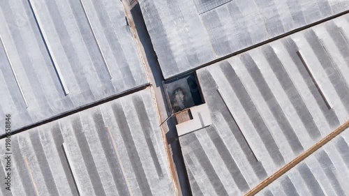 industry roof agriculture drone field farming plastic sea texture plan industrial road grey pattern road mass production business design - Andalusia, Spain - 2025