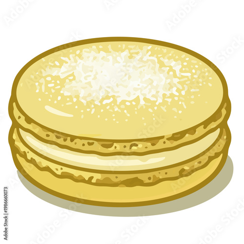 Bright yellow lemon citrus macaron