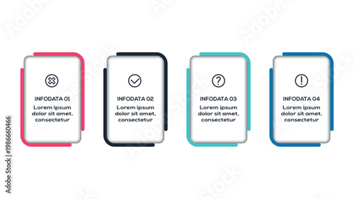 Next Level Infographics infographic with 4 steps, options, parts or processes. Template for web 