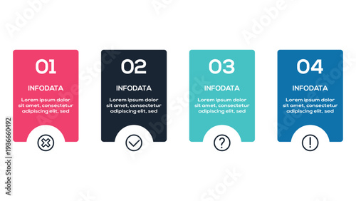 Business Timeline infographic with 4 steps, options, parts or processes. Template for web 