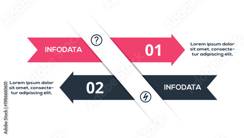 Business Timeline infographic with 2 steps, options, parts or processes. Template for web 