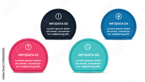 Business Timeline infographic with 4 steps, options, parts or processes. Template for web 