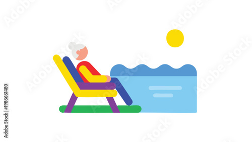 Senior Relaxation Poolside Vacation Lifestyle | Happy Elderly Beach Resort Enjoyment