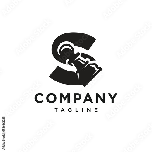Letter S Pawn Chess Logo Icon Vector