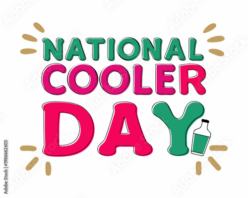 NATIONAL COOLER DAY vector illustration isolated on white background