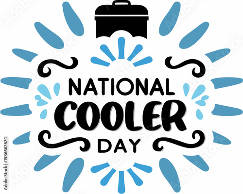 National Cooler Day Vector Illustration, Summer Beverage Cooler Celebration Design