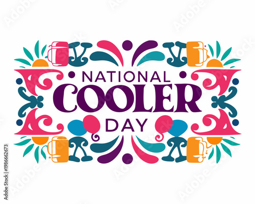 NATIONAL COOLER DAY vector illustration isolated on white background