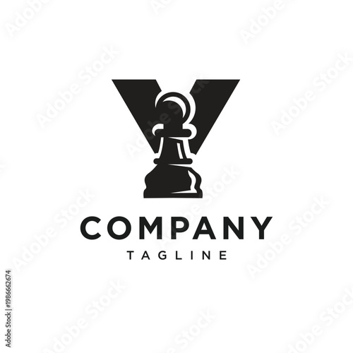 Letter Y Pawn Chess Logo Icon Vector