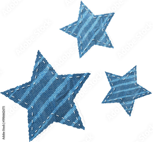 Denim Star Shape Patch Craft, Cut Out Sticker Scrapbook 