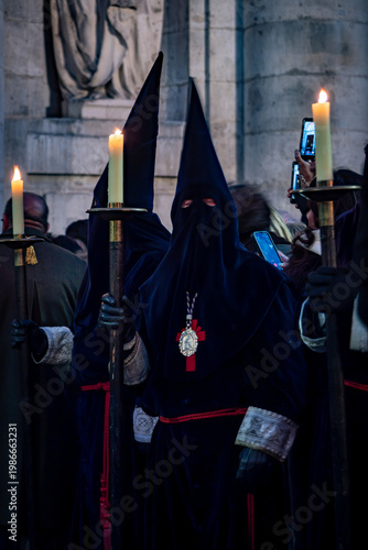 Semana Santa Valladolid, desfiles procesionales de manifestación religiosa católica en Valladolid España. celebración de la Semana Santa en España actos religiosos que recuerdan la muerte y resurrecci