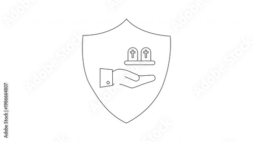 Funeral Insurance Shield Icon - Protection and Security.