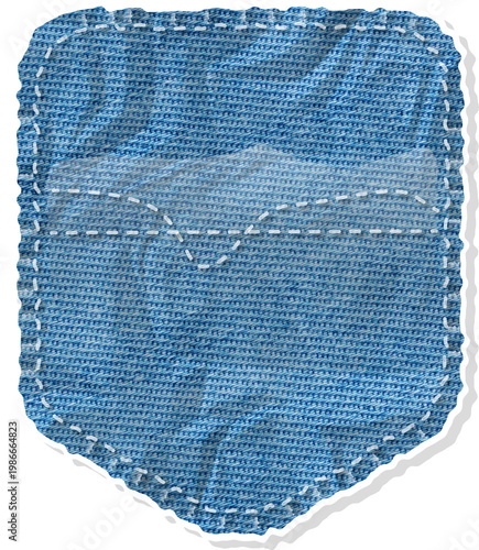 Denim Jeans Bag Cut Out Sticker Scrapbook 