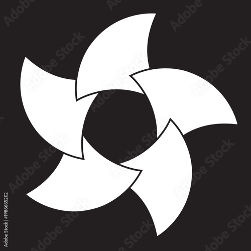 日本の伝統的な器物紋の家紋である「扇紋」のベクターデータ