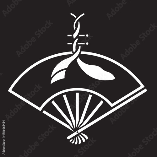 日本の伝統的な器物紋の家紋である「扇紋」のベクターデータ