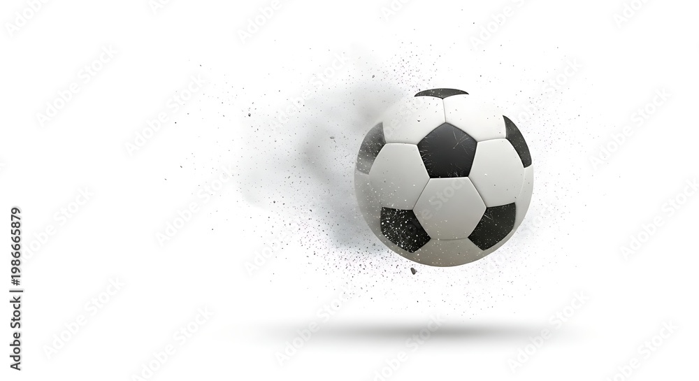 Naklejka premium A soccer ball with a motion effect
