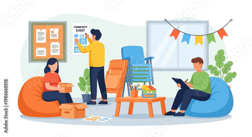 People collaborating in a casual office space.