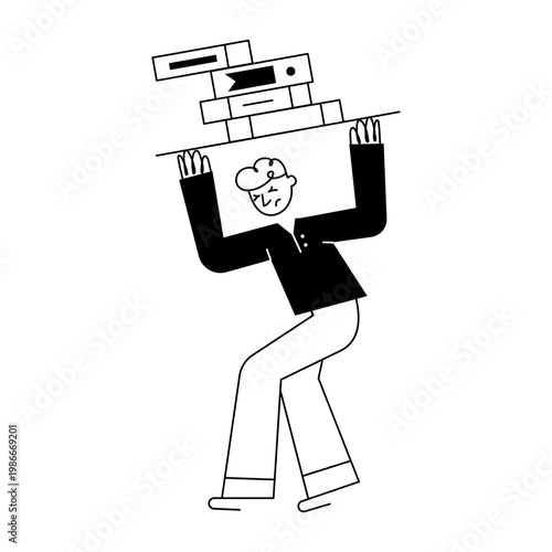 A doodle style illustration showing workload
