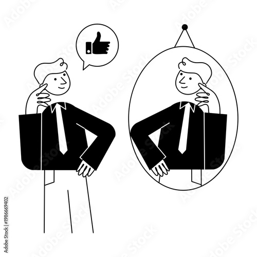 A doodle style illustration showing self esteem
