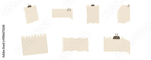 Set of Ripped Notebook Papper Illustration