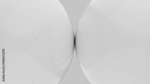 Minimal white spheres intersection loop background with abstract 3D shapes and smooth motion for clean modern tech and corporate design