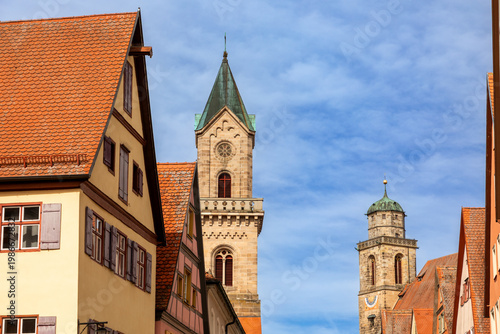 Türme von Sankt Paul und Sankt Georg in Dinkelsbühl, Bayern
